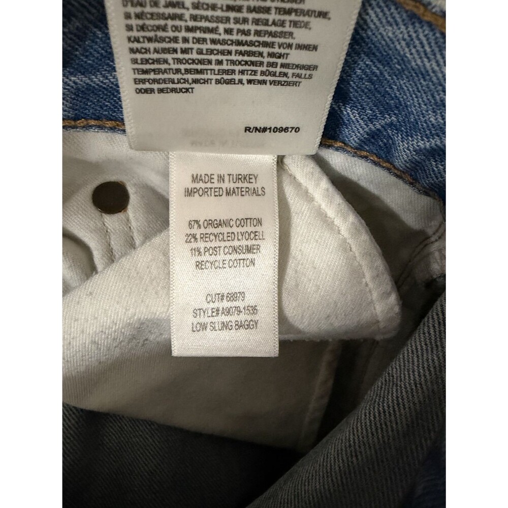 Algode Low Slung Baggy Jeans Womens 27 Blue Light Wash Libertine Relaxed Denim - Picture 13 of 15